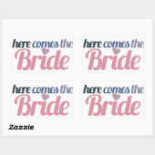 Hier komt de bruid rechthoekige sticker (Vel)