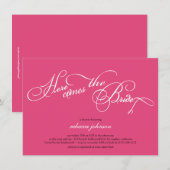 Hier komt de bruid - Roze Vrijgezellenfeest nodigt Kaart (Voorkant / Achterkant)