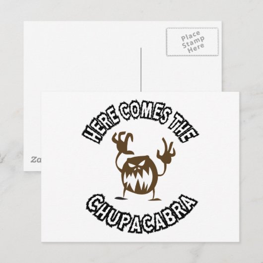 Hier komt de chupacabra briefkaart (Voorkant / Achterkant)