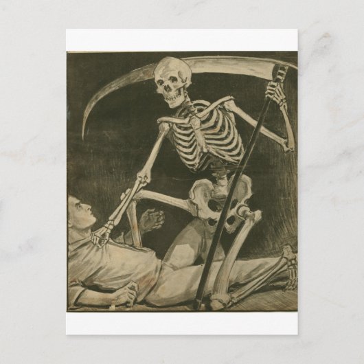 Hier komt de dood! briefkaart (Voorkant)