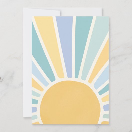 Hier komt de Fun Boho Sunshine Birthday Party Kaart (Achterkant)