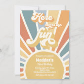 Hier komt de Fun Boho Sunshine Birthday Party Kaart (Voorkant)