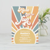 Hier komt de Fun Boho Sunshine Birthday Party Kaart (Staand voorkant)