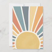 Hier komt de Fun Boho Sunshine Birthday Party Kaart (Achterkant)
