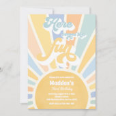Hier komt de Fun Boho Sunshine Birthday Party Kaart (Voorkant)