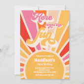 Hier komt de Fun Boho Sunshine Birthday Party Kaart (Voorkant)