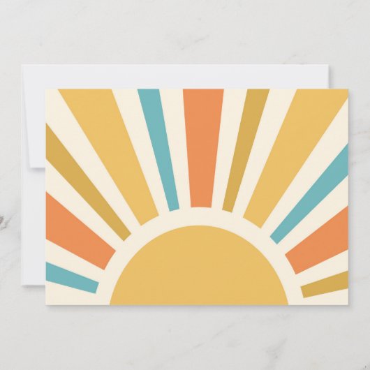 Hier komt de Fun Retro Boho Hippie Boy Birthday Kaart (Achterkant)