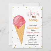 Hier komt de ijs scoop baby shower kaart (Voorkant)