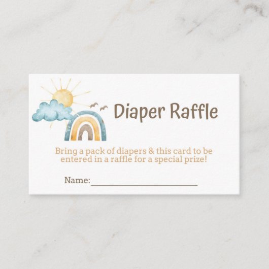 Hier komt de Kaart van Son Diaper Raffle (Voorkant)