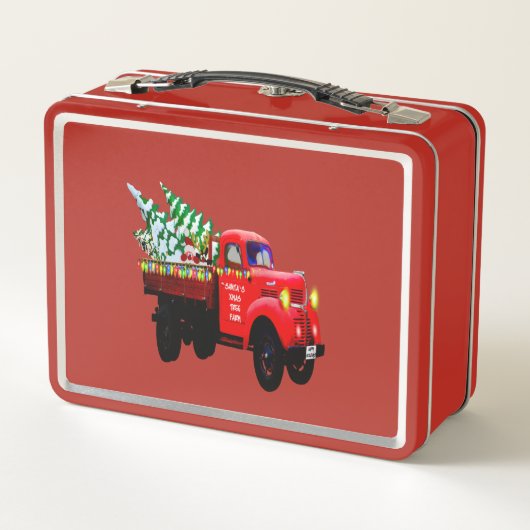 Hier komt de kerstboomwagen van Santa's boerderij. (Achterkant)