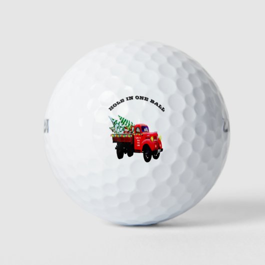 Hier komt de kerstboomwagen van Santa's boerderij. Golfballen (Voorkant)