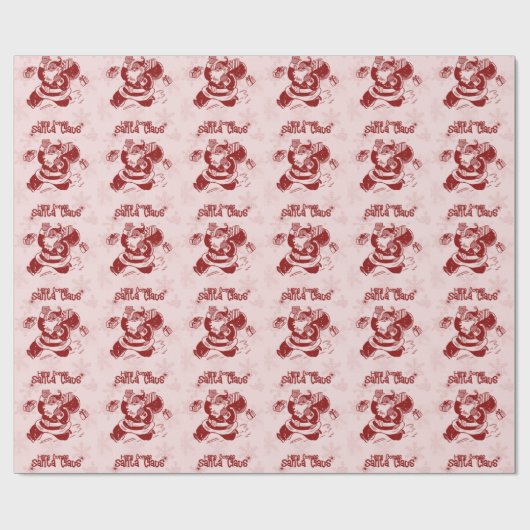 Hier komt de kerstman! cadeaupapier (Vlak)