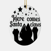 Hier komt de kerstman | dubbelzijdig keramisch ornament (Rechts)