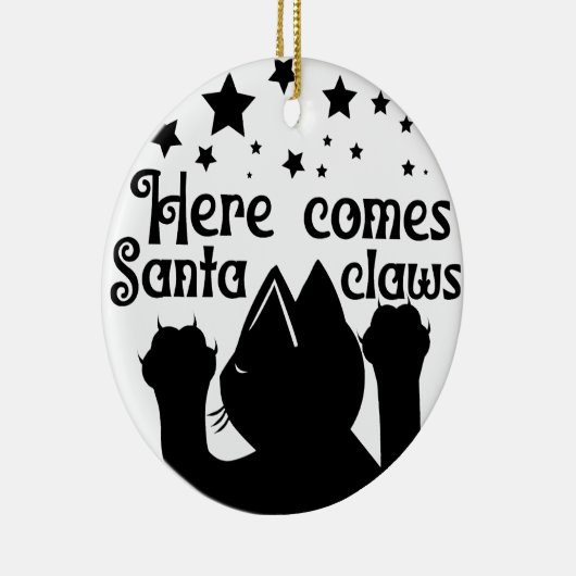 Hier komt de kerstman | dubbelzijdig keramisch ornament (Rechts)