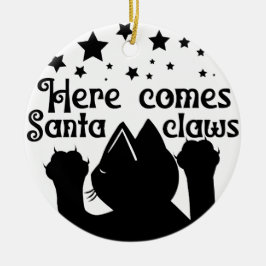 Hier komt de kerstman | dubbelzijdig keramisch ornament