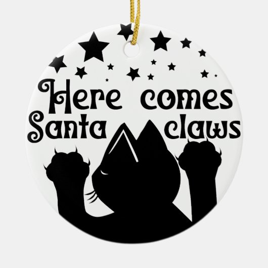 Hier komt de kerstman | dubbelzijdig keramisch ornament (Voorkant)