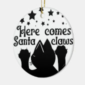 Hier komt de kerstman | dubbelzijdig keramisch ornament (Links)