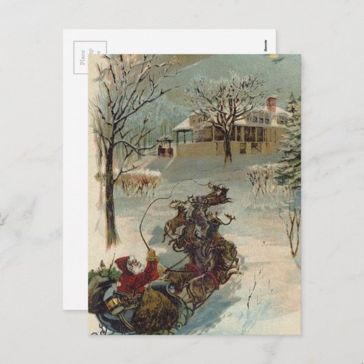 hier komt de kerstman feestdagenkaart (Voorkant / Achterkant)