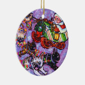 Hier komt de kerstman. keramisch ornament (Rechts)