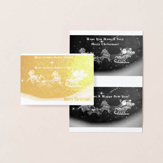 Hier komt de kerstman! kerstkaart voor Folie Folie Kaarten (Display)