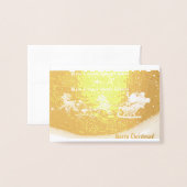 Hier komt de kerstman! kerstkaart voor Folie Folie Kaarten (Voorkant met envelop)