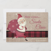  hier komt de kerstman met een spelbrekerfoto kaart (Voorkant)