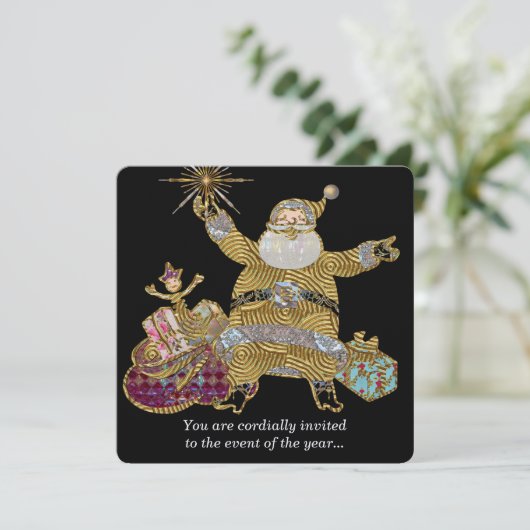 Hier komt de Kerstman met Kerstmis Kaart (Staand voorkant)