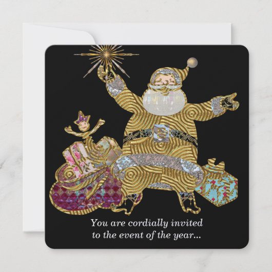 Hier komt de Kerstman met Kerstmis Kaart (Voorkant)