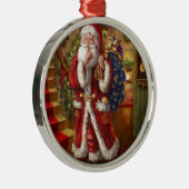 Hier komt de kerstman metalen ornament (Rechts)