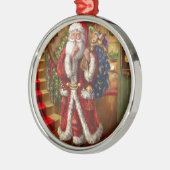 Hier komt de kerstman metalen ornament (Links)