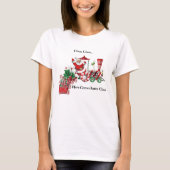 Hier komt de kerstman op Snoep met letters T-shirt (Voorkant)