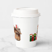 Hier komt de kerstman papieren bekers (Links)