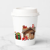 Hier komt de kerstman papieren bekers (Achterkant)