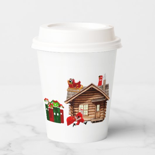 Hier komt de kerstman papieren bekers (Voorkant)