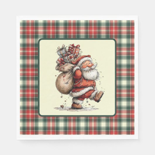 Hier komt de Kerstman  Servet (Voorkant)