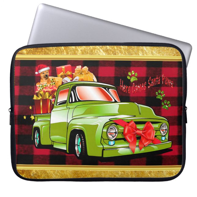 Hier komt de kerstparade van Santa Pws Laptop Sleeve (Voorkant)
