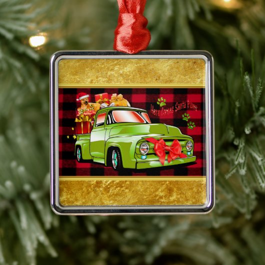 Hier komt de kerstparade van Santa Pws Metalen Ornament (Boom)