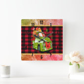 Hier komt de kerstparade van Santa Pws Vierkante Klok (Huis)