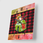 Hier komt de kerstparade van Santa Pws Vierkante Klok (Hoek)