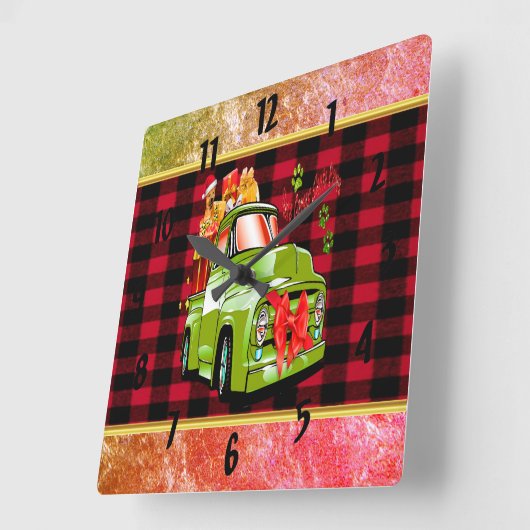 Hier komt de kerstparade van Santa Pws Vierkante Klok (Hoek)