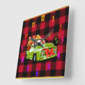 Hier komt de kerstparade van Santa Pws Vierkante Klok (Hoek)