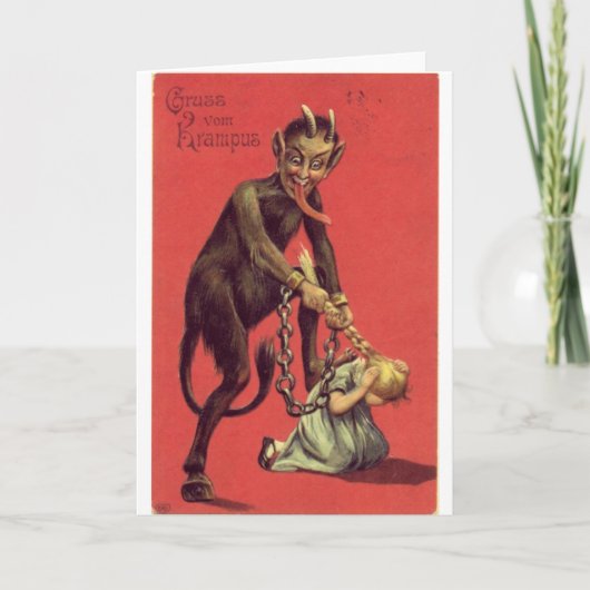 Hier komt de Krampus! 2 Feestdagen Kaart (Voorkant)