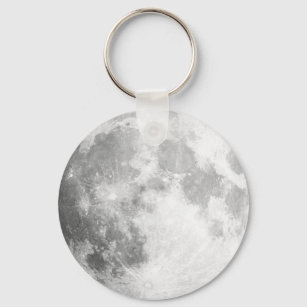 Hier komt de maan/Full Moon Button Sleutelhanger
