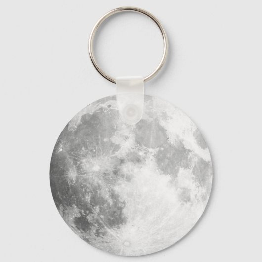 Hier komt de maan/Full Moon Button Sleutelhanger (Voorkant)