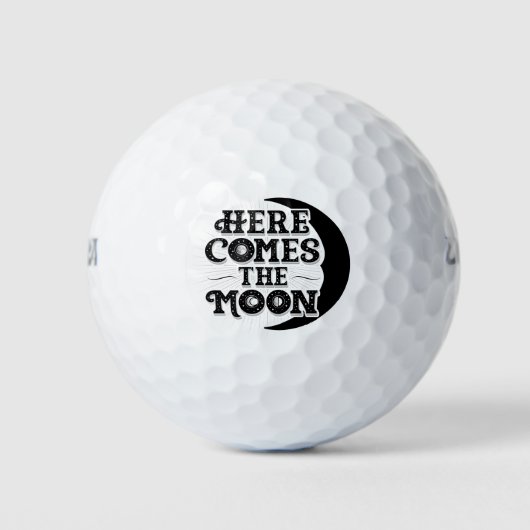Hier komt de maan Golf Balls Golfballen (Voorkant)