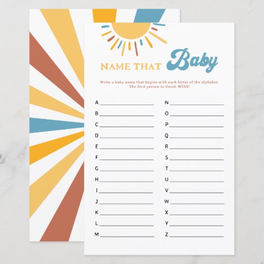 Hier komt de naam van de zoon die Baby spel (Voorkant / Achterkant)