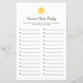 Hier komt de naam van het Baby shower van de zon d (Voorkant)