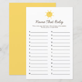 Hier komt de naam van het Baby shower van de zon d