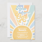 Hier komt de One Boho Sunshine 1e verjaardag Kaart (Voorkant)