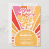 Hier komt de One Boho Sunshine 1e verjaardag Kaart (Voorkant)